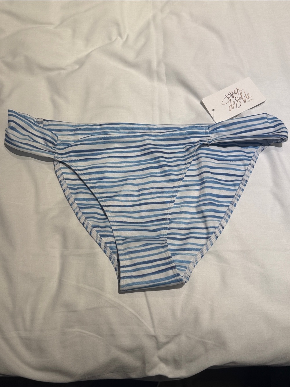 Light Blue & White Striped Bikini Bottom - Women's Swim NWT